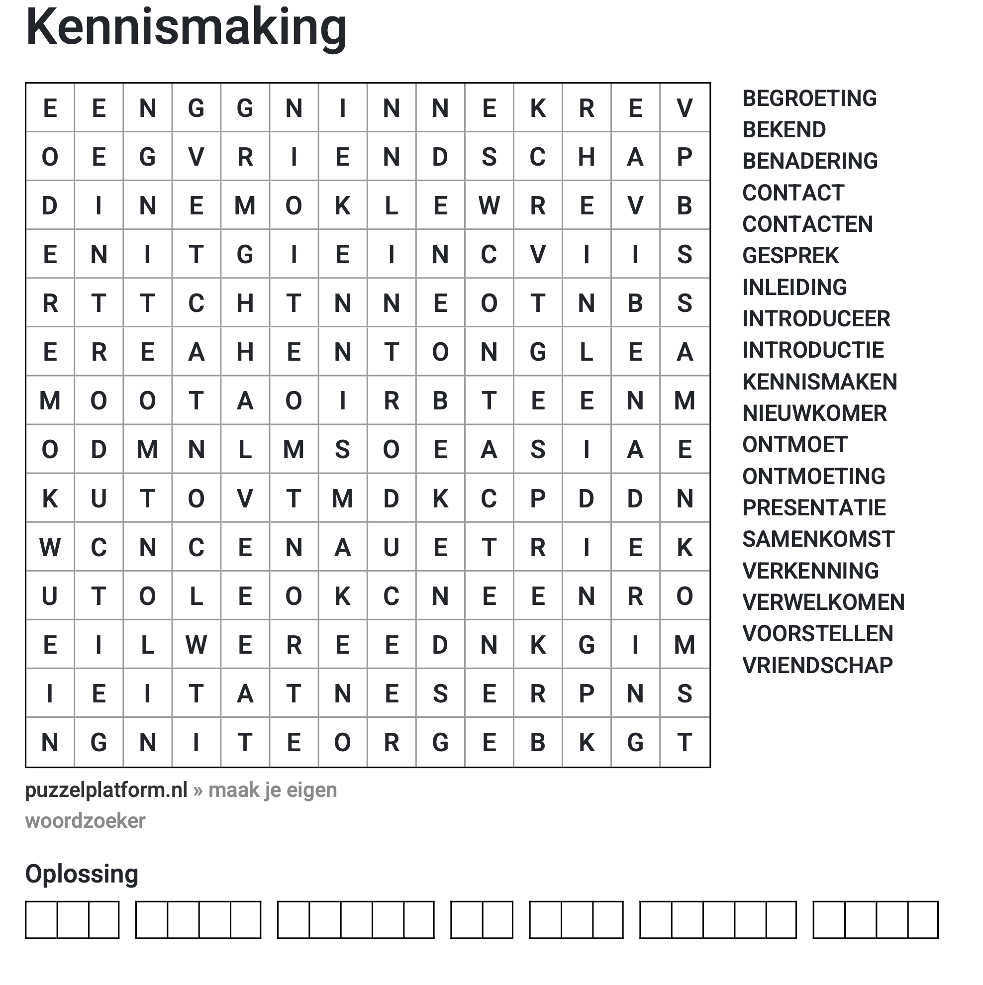 woordzoeker met onderwerp Kennismaking van Kenniscentrum Mantelzorg